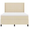 vidaXL Boxspringbett mit Matratze Creme 160 x 200 cm Stoff