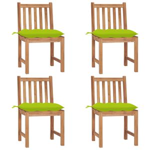 vidaXL Gartenst&uuml;hle 4 Stk. mit Kissen Massivholz Teak