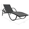 vidaXL Sonnenliegen 2 Stk. mit Tisch Poly Rattan Schwarz