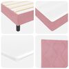 vidaXL LED Boxspringbett mit Matratze mit LED Rosa 180 x 200 cm Samt
