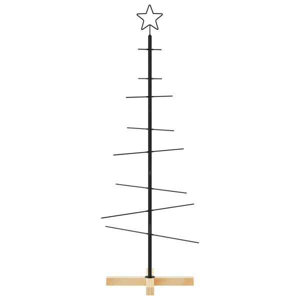 vidaXL Weihnachtsbaum Metall mit Holzst&auml;nder Schwarz 120 cm