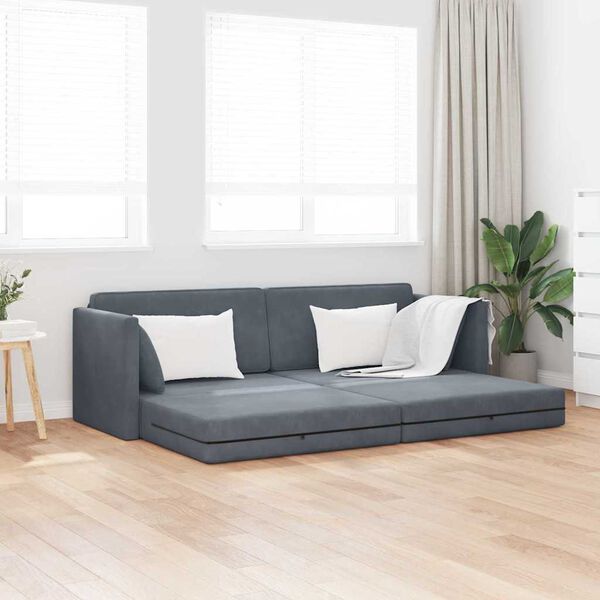 vidaXL Boden-Sofa-Bett Dunkelgrau 213 x 70 x 77 cm Samt