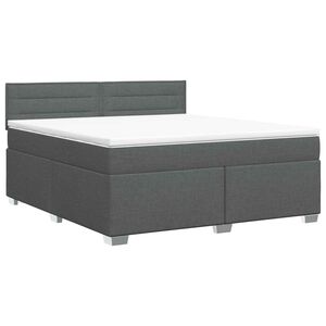 vidaXL Boxspringbett mit Matratze Dunkelgrau 140 x 190 cm Stoff