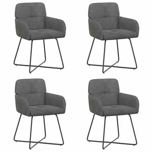 vidaXL Esszimmerst&uuml;hle 4 pcs Samt Dunkelgrau 59 x 56,5 x 86 cm