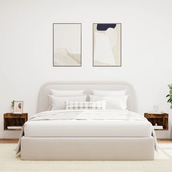 vidaXL Wand-Nachttische mit LED-Leuchten 2 Stk. R&auml;uchereiche