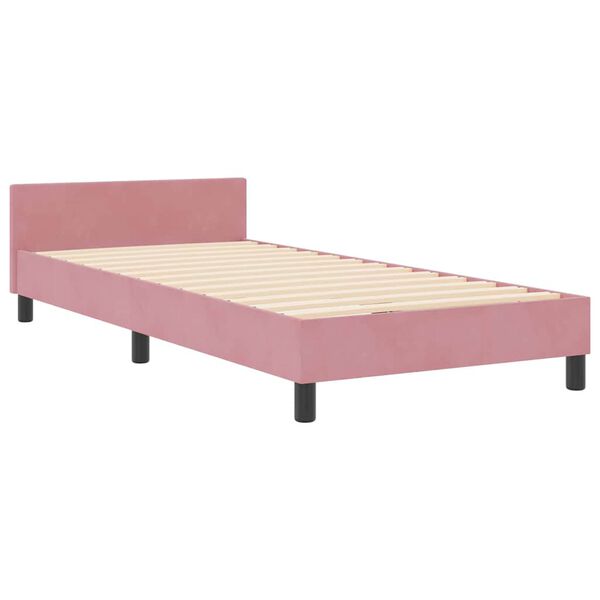 vidaXL Boxspringbett mit Kopfteil Rosa 100 x 200 cm Samt
