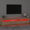 vidaXL TV-Schrank mit LED-Leuchten Sonoma-Eiche 210x35x40 cm