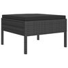 vidaXL 8-tlg. Garten-Lounge-Set mit Auflagen Poly Rattan Schwarz