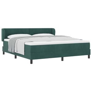 vidaXL Boxspringbett mit Kopfteil Dunkelgr&uuml;n 180 x 200 cm Samt