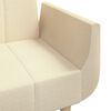 vidaXL Schlafsofa 2-Sitzer mit 2 Kissen Creme Stoff