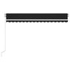 vidaXL Markise Manuell Einziehbar mit LED 450x350 cm Anthrazit