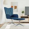 vidaXL Relaxsessel mit Hocker Blau Stoff