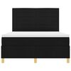 vidaXL LED Boxspringbett mit Matratze Schwarz 140 x 200 cm Stoff