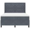 vidaXL Boxspringbett mit Matratze Dunkelgrau 140 x 200 cm Samt