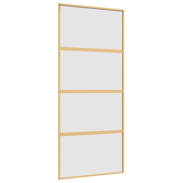 vidaXL Schiebetür Golden 90x205 cm Matt ESG-Glas und Aluminium