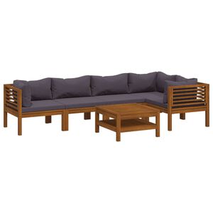 vidaXL 6-tlg. Garten-Lounge-Set mit Auflage Massivholz Akazie