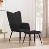 vidaXL Relaxsessel mit Hocker Schwarz Stoff