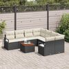 vidaXL Gartensofa-set mit Speicher 9 pcs Schwarz und Creme Poly-Rattan