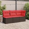 vidaXL Garten-Ecksofa mit Kissen Braun Poly Rattan