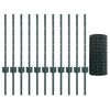 vidaXL Zaun und Pfosten Grün 0,6 x 25 m Stahl