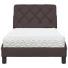 vidaXL Bett mit Matratze Dunkelbraun 90x190 cm Stoff