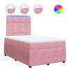 vidaXL Boxspringbett mit Matratze Rosa 120x200 cm Samt