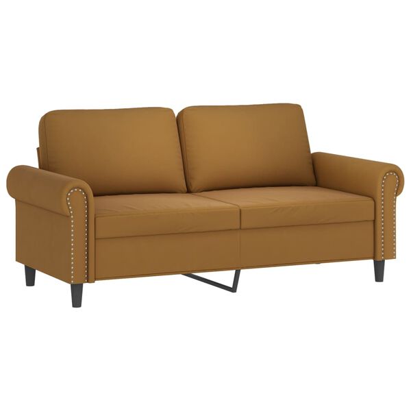 vidaXL 2-Sitzer-Sofa mit Kissen Braun 140 cm Samt