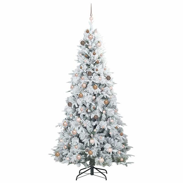 vidaXL Künstlicher klappbarer Weihnachtsbaum Weiß 240 cm PE und PVC