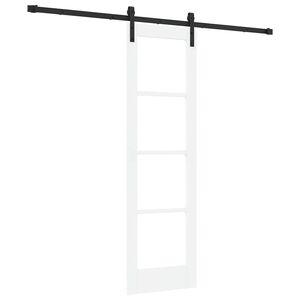 vidaXL Schiebet&uuml;r ORKDAL Wei&szlig; 61 x 198,5 cm Massivholz Kiefer und Glas