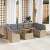 vidaXL Garten-Sofa-Set mit Kissen 10 pcs Beige und Hellgrau