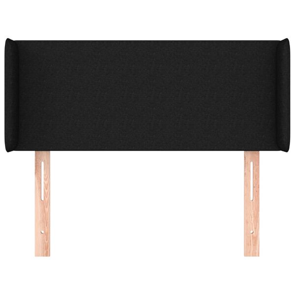 vidaXL Kopfteil mit Ohren Schwarz 93x16x78/88 cm Stoff