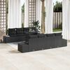 vidaXL Gartensofa-set mit Kissen 9 pcs Schwarz Poly-Rattan