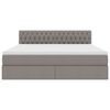 vidaXL Bett mit Stauraum und LED mit Matratze Taupe 180 x 200 cm Stoff