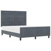 vidaXL Boxspringbett mit Kopfteil Dunkelgrau 140 x 190 cm Samt