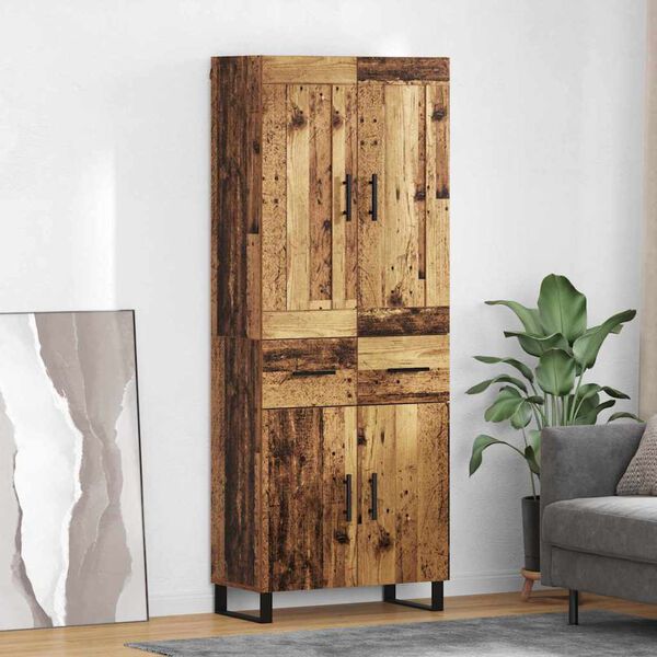 vidaXL Highboard Altholz 69,5 x 34 x 180 cm Holzwerkstoff