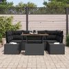 vidaXL Garten Essgruppe mit Kissen mit Kissen 7 pcs Schwarz und Braun
