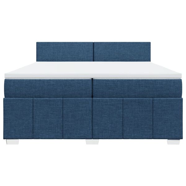 vidaXL Boxspringbett mit Matratze Blau 200x200 cm Stoff