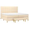 vidaXL Boxspringbett mit Matratze Creme 200x200 cm Stoff
