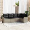 vidaXL Gartensofa-set mit Speicher 5 pcs Hellgrau Poly-Rattan