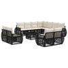 vidaXL Gartensofa-set 12 pcs Schwarz und Cremewei&szlig; Poly-Rattan