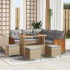 vidaXL Gartensofa-set mit Kissen 9 pcs Beige und Hellgrau Poly-Rattan