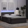 vidaXL Bett mit Stauraum und LED Grau 140 x 200 cm Kunstleder