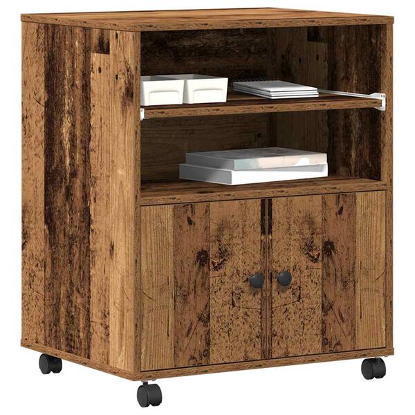 vidaXL Druckerständer Altholz 60 x 48 x 74 cm Holzwerkstoff