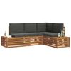 vidaXL Outdoor-Sofagarnitur mit Kissen 4 St&uuml;ck Natur und Anthrazit