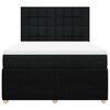 vidaXL Boxspringbett mit Matratze Schwarz 160x200 cm Stoff