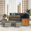 vidaXL Gartensofa-set mit Kissen 9 pcs Grau