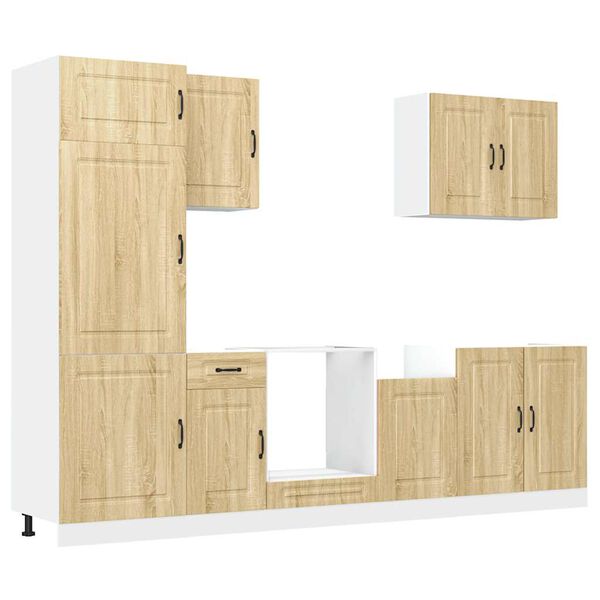 vidaXL 7-tlg. K&uuml;chenschrank-Set Kalmar Sonoma-Eiche Holzwerkstoff