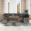 vidaXL Gartensofa-set mit Kissen 12 pcs Grau Poly-Rattan