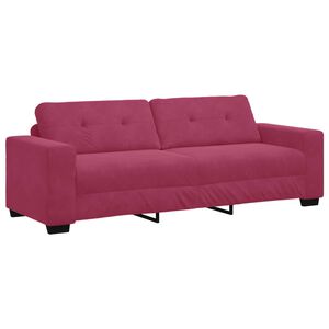 vidaXL 3-Sitzer-Sofa Weinrot 180 cm Samt