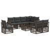 vidaXL Gartensofa-set 9 pcs Grau und Dunkelgrau Poly-Rattan